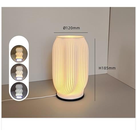 Lampada Vaso Stampata In 3d Con Controllo Dimmer Usb - Luce Notturna Creativa Da Comodino - Foto 3