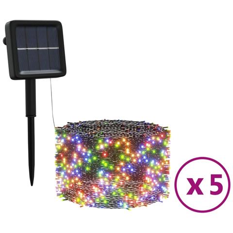 Lusso Casadino - Luci Solari Fatate 5 Pz 5x200 Led Bianco Freddo Interni Esterni - Foto 1