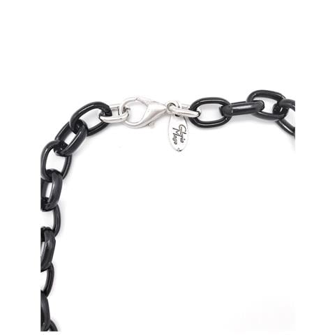 Collana Girocollo Con Catena Nera E Argento, 40 Cm - Foto 2