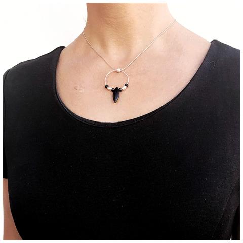 Girocollo In Argento Sterling E Cristallo ""venezia"" - Foto 3