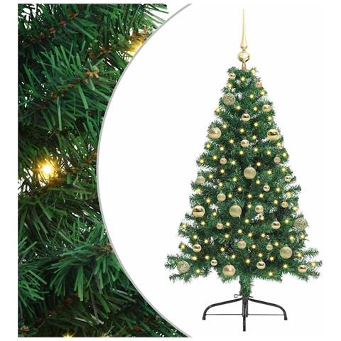 Albero di Natale artificiale con luci integrate Verde 150 cm - Foto 1