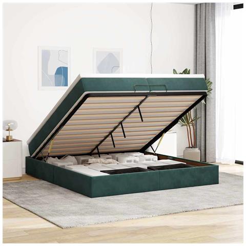 Struttura Letto Pouf con Materassi 200x200 cm Velluto - Foto 2