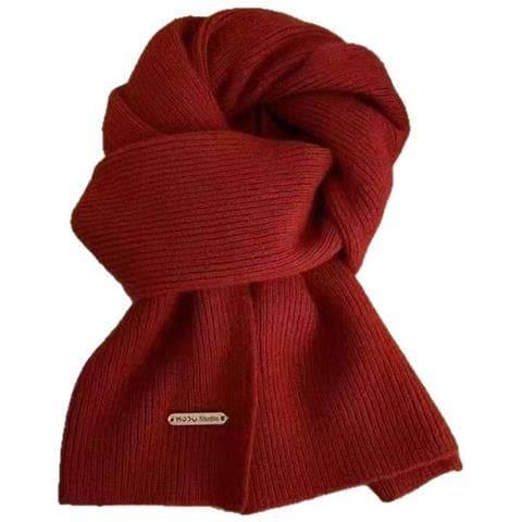 Elegante Sciarpa In Poliestere Lavorato A Maglia: Scaldacollo Spesso, Caldo E Versatile Red - Foto 1