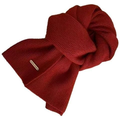 Elegante Sciarpa In Poliestere Lavorato A Maglia: Scaldacollo Spesso, Caldo E Versatile Red - Foto 2