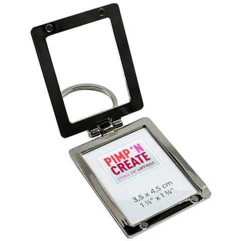 Portachiavi In Metallo Pimp And Create Per 1 Foto 3,5x4,5cm, Argento - Foto 3