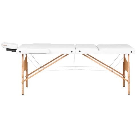 lettino da massaggio pieghevole in legno 3 segmenti 190x70 bianco - Foto 2