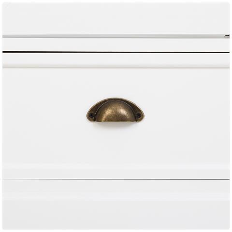Vetrina In Legno Bianco Con 2 Ante E 2 Cassetti 94x41x180,5h Cm - Foto 8