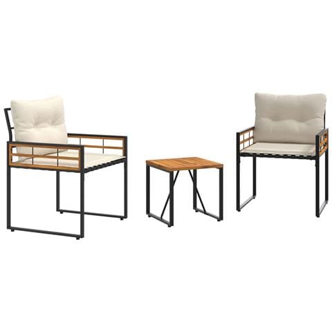Set di Mobili da Esterno con cuscino 3 pcs Crema - Foto 1