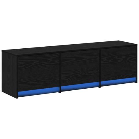 Mobile TV Rovere Nero 140 x 34 x 40 cm Legno multistrato - Foto 1