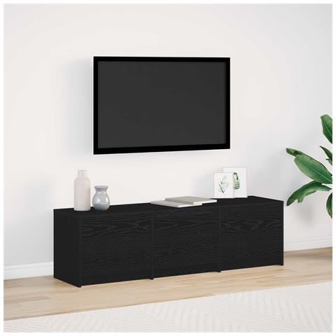 Mobile TV Rovere Nero 140 x 34 x 40 cm Legno multistrato - Foto 2