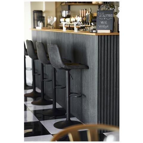 Set Di 2 Sgabelli Alti Middelfart-grigio-microfibra-43x43x108 Cm - Foto 8