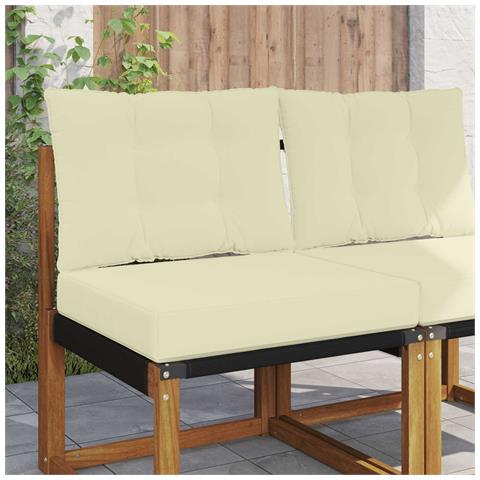 Cuscino per divano da esterno 2 pcs Crema Poliestere - Foto 2