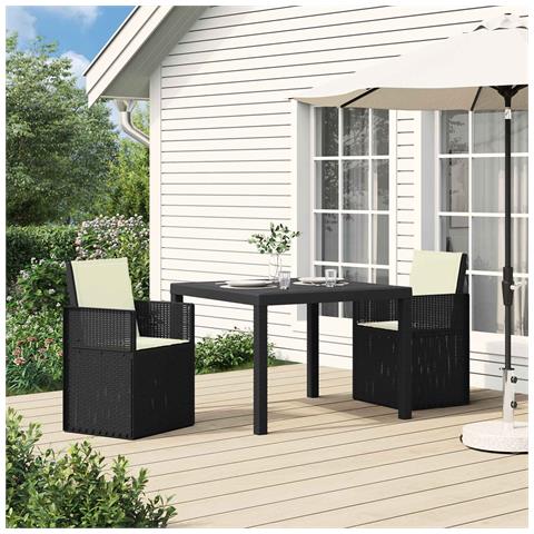 Sedie da pranzo da giardino 2 pcs Antracite e Crema PP - Foto 2