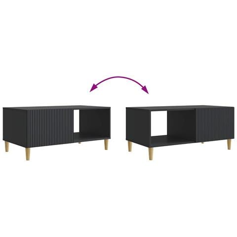 Tavolino da salotto Nero 90 x 50 x 40 cm Legno ingegnerizzato - Foto 9