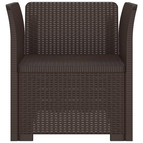 Poltrona a 1 Posto Aspetto Rattan PP Marrone - Foto 2