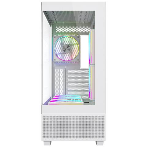 Case PC Kian V2, ATX, 6 Ventole (5 Invertite), Display Digitale, Controller ARGB+PWM, MB Sync, Bianco - Foto 2