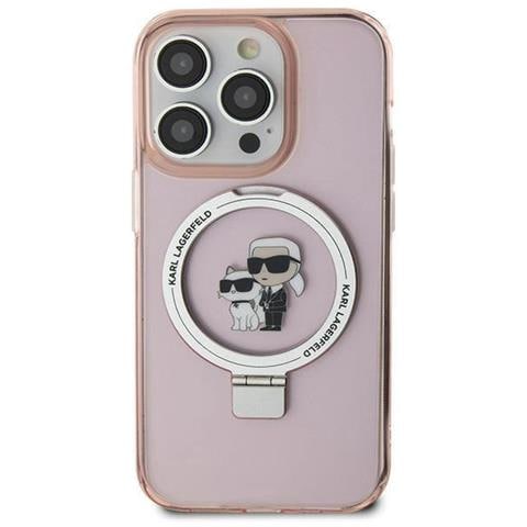 Custodia Karl Lagerfeld Ring Stand Karl&choupette Magsafe Per Iphone 15 - Colore Rosa - Foto 1