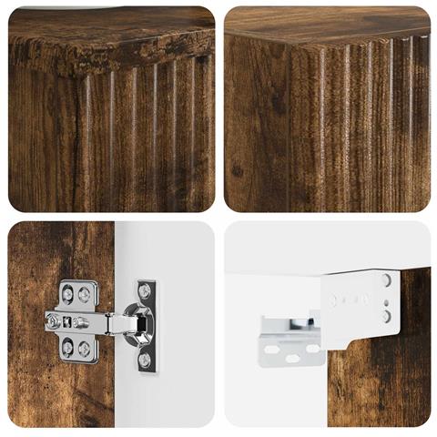 Set di mobili per il bagno 2 pz Rovere Fumo 33 x 34,5 x 100 cm - Foto 10