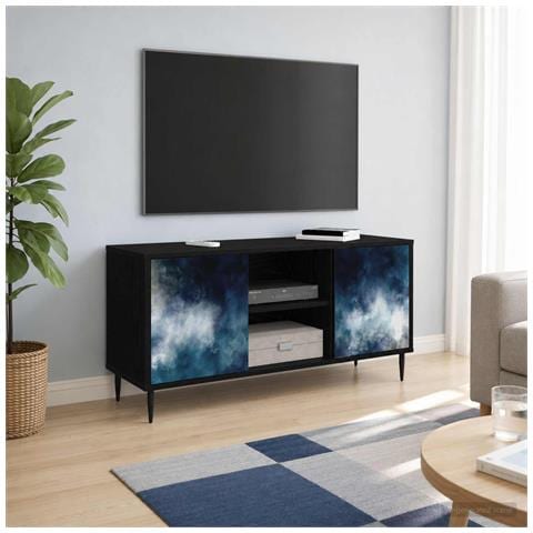 Mobile TV RAALTE 102 x 33 x 51 cm Rovere Nero - Foto 2