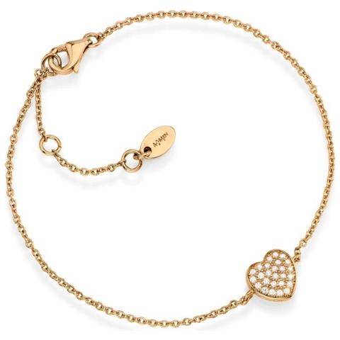 Bracciale In Argento 925 - Collezione Amore - Colore Rosè - Misura Unica Bracciale In Zirconi Bianchi (lungh. 16+2cm)  - Foto 2