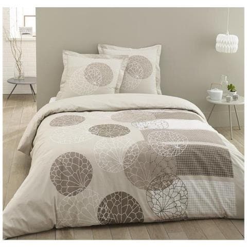 Parure De Couette 100% Coton Adele Beige 200 x 200 cm - Foto 1