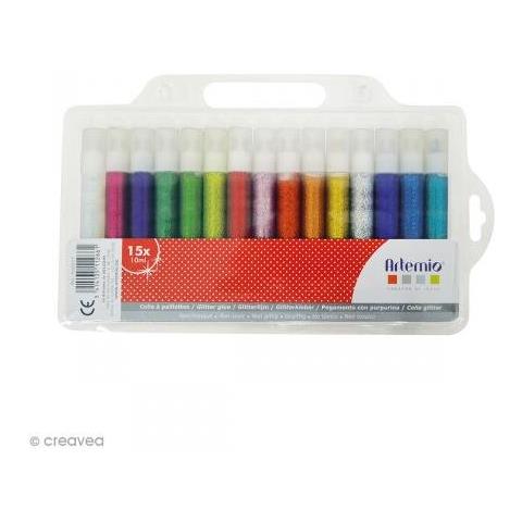 Set 15 Tubi Di Colla Glitter 10 Ml - Foto 1