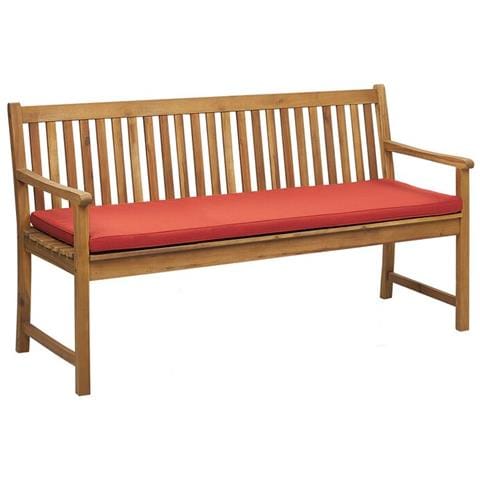 Panca Da Giardino In Legno Di Acacia Con Cuscino Color Terracotta 160 Cm Vivara - Foto 7