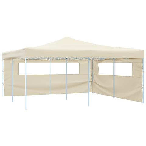 VidaXL Gazebo Pieghevole Professionale In Alluminio 2x2 M Con Pareti E Tetto In Tessuto Oxford - Crema - 5
