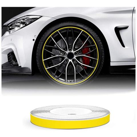 Wheel Trim Strisce Adesive Rifrangenti Per Cerchi Auto, Giallo, 5 Mm X 6 Mt - Foto 1