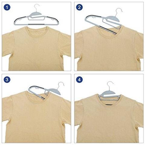 Ganci Di Cappotto 20 Pack Premium Quality Plastica Appendini Completo Heavy Duty Di Apertura A Forma Di S Antiscivolo Resistente 0.5 Cm Di Spessore Risparmio Di Spazio 360 Girevole Hook Luce E Grigio Scuro Crp41g - Foto 2