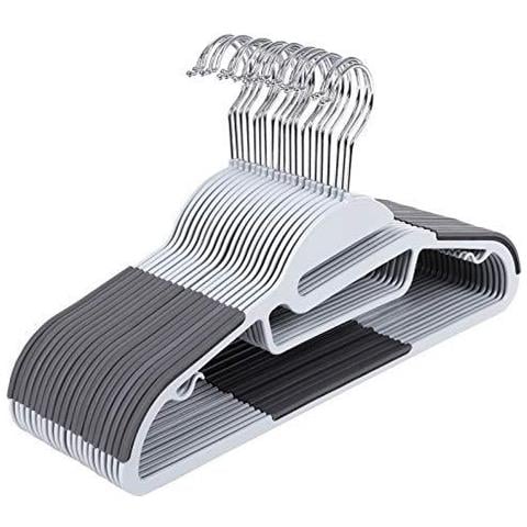 Ganci Di Cappotto 20 Pack Premium Quality Plastica Appendini Completo Heavy Duty Di Apertura A Forma Di S Antiscivolo Resistente 0.5 Cm Di Spessore Risparmio Di Spazio 360 Girevole Hook Luce E Grigio Scuro Crp41g - Foto 1