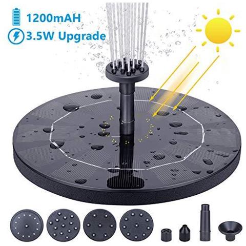 Fontana Pompa Solare 3.5w Circle Solare Della Pompa Ad Acqua Galleggiante Fontana Built-in Batteria Con 6 Ugelli Per Bird Bath Fish Tank Stagno O Decorazione Del Giardino - Foto 1