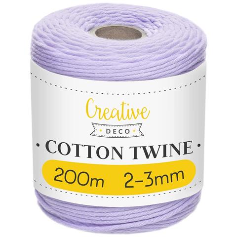 200m Corda Macrame Viola Pastello | Spago Di Cotone-poliestere | 656 Piedi | Spessore 2-3mm | Grande Corda Spessa Forte | Perfetta Per Avvolgere I Regali, Progetti Fai Da Te Artigianato - Foto 1
