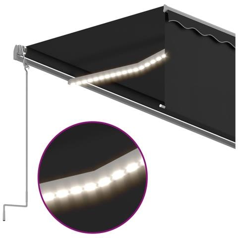 Tenda da Sole Retrattile Manuale con LED 6x3 m Antracite - Foto 2