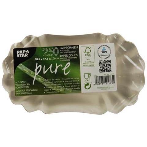 11273, Piatto, Rettangolare, Carta, Bianco, Monotone, FSC, TÜV - Foto 2