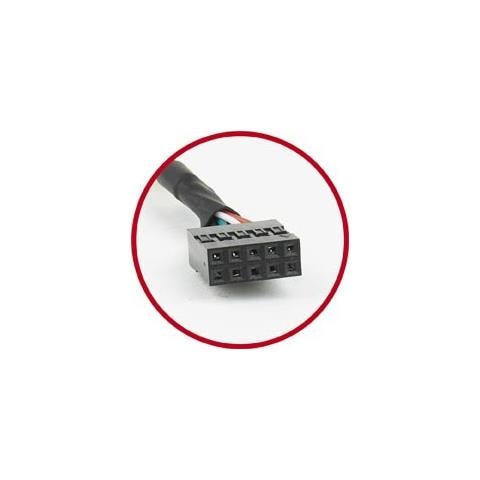 CCUSBRECEPTACLE 10-pin 2 x USB 2.0 Grigio, Metallico cavo di interfaccia e adattatore - Foto 1