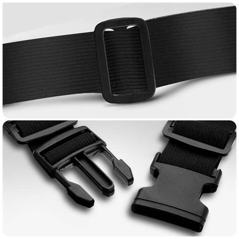 Cintura Sportiva Regolabile Con 2 Tasche Espandibili Clip Di Chiusura Nera - Foto 10