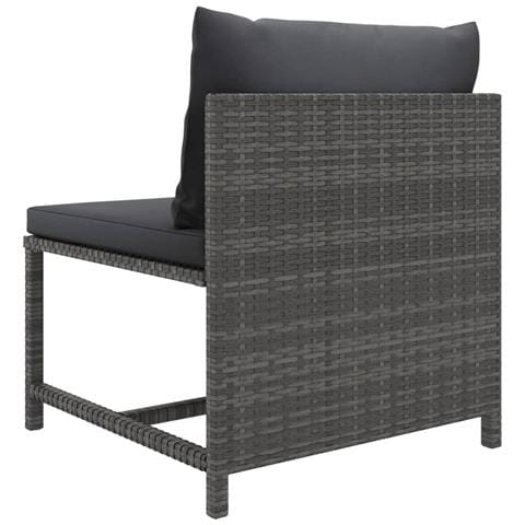 Set Divani Da Giardino 9 Pz Con Cuscini In Polyrattan Grigio - Foto 2