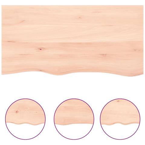 Ripiano a Parete 120x50x (2-6) cm Massello Rovere Non Trattato - Foto 9