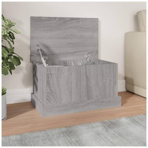 Contenitore Grigio Sonoma 50x30x28 cm Legno Multistrato - Foto 6