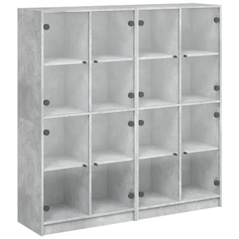 Libreria Ante Grigio Cemento 136x37x142 Cm In Legno Multistrato - Foto 2