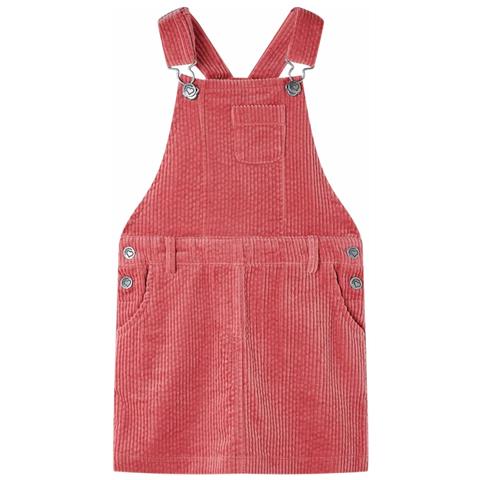 Abito Scamiciato Da Bambina Velluto A Coste Rosa 92 - Foto 1