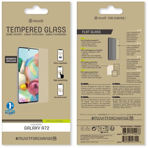 Salvadisplay Antischock In Vetro Temperato Per Samsung Galaxy A72, Trasparente - Foto 2