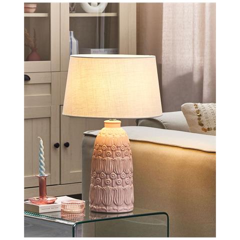Lampada Da Tavolo Zarima Ceramica Rosa - Foto 8