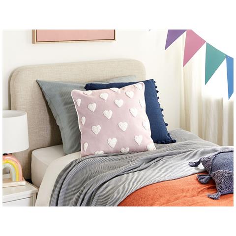 Cuscino Decorativo Gazania Cotone 45 X 45 Cm Ricamato Rosa Pastello - Foto 1
