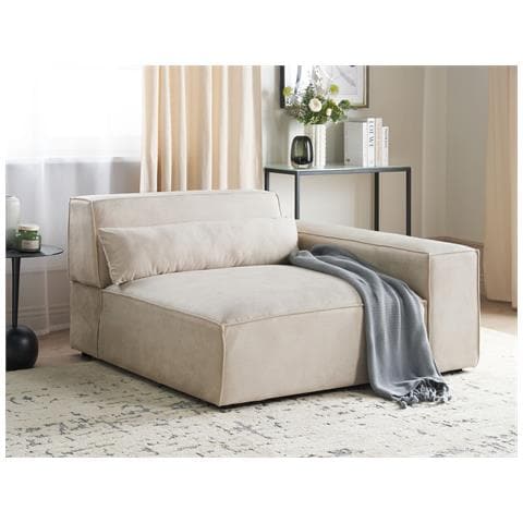Modulo Angolare Hellnar Velluto Beige Chiaro Lato Sinistro - Foto 1