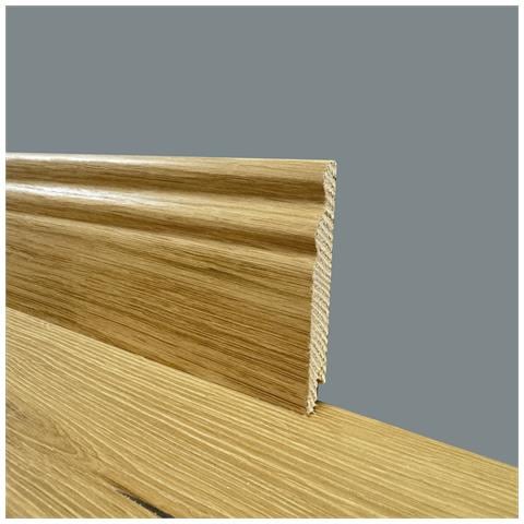 Battiscopa Ducale In Legno Massello Impiallacciato Vero Legno Di Rovere 95x15 Verniciato Opaco Poro Aperto - Foto 1