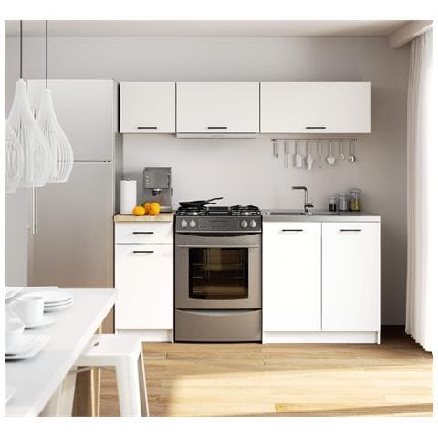 Set Armadi da Cucina OLIWIA, 5 Pezzi, 180x46x174 cm, Colore Bianco - Foto 2