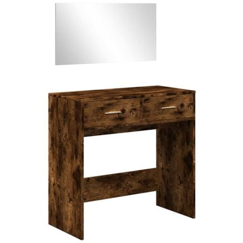 Toeletta Con Specchio Rovere Fumo 80x39x80 Cm - Foto 2