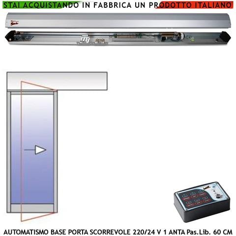 Porta Scorrevole Kit Automatismo Per Porta Esistente Da 700 Mm Passaggio Libero 600 Mm 230/24 V Trasmissione Tramite C - Foto 1